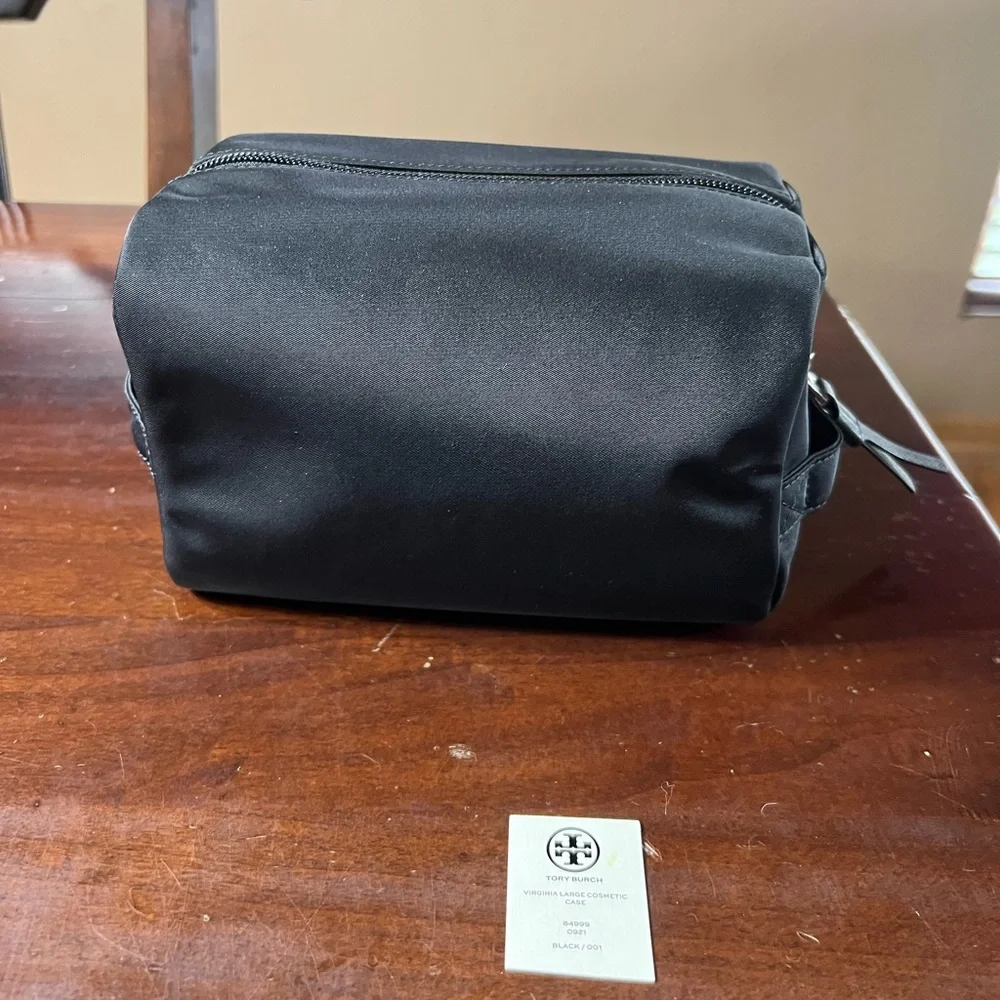 Tory Burch Large nylon cosmetic bag black NEW